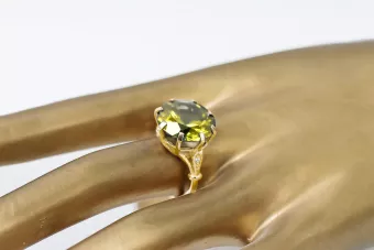 14 كارت من الذهب الأصفر اللون الأصفر خاتم مجوهرات فينتاج vrc073y